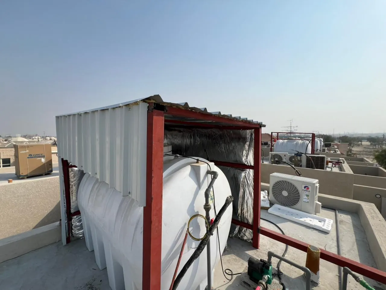 Dammam insulated water tank cover installation
